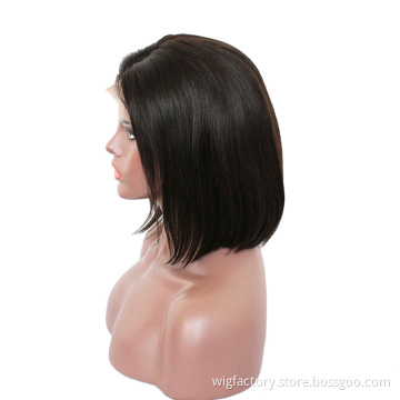 wholesale vigin brazilian bob human hair, 150% density short 4*4 closure bob wig lace frontal bob wig